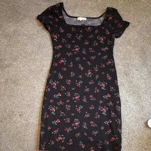 Floral Black Dress